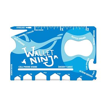 Imagem de Carteira Ninja 18 em 1 cartão de crédito multiferramentas: (azul bebê, branco neve, roxo mutante) chave de fenda, chaves sextavadas, abridor de garrafa, suporte de telefone, abridor de latas, régua, WN, Baby Blue, pocket size