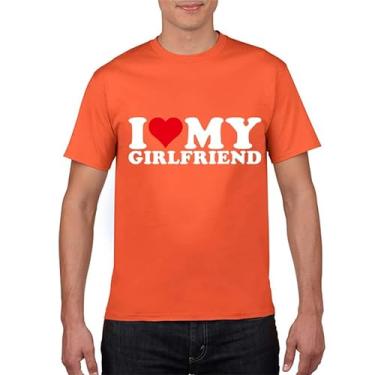 Imagem de Camiseta I Love My Girlfriend - Spread Love and Show Your Appreciation with This Cute Tee, Laranja, P
