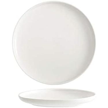Imagem de Prato de cerâmica para jantar de bife estilo criativo nórdico Talheres ocidentais Prato doméstico Prato de sobremesa Prato de café da manhã Salada Prato de pizza, branco, 10 polegadas