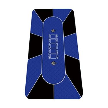 Imagem de nuveti 71 x 35/47 x 24 Dobrável Texas Poker Card Tabletop Layout Tapete de jogo de tabuleiro de borracha antiderrapante portátil com porta-copos e tapete de grau de bolsa de transporte