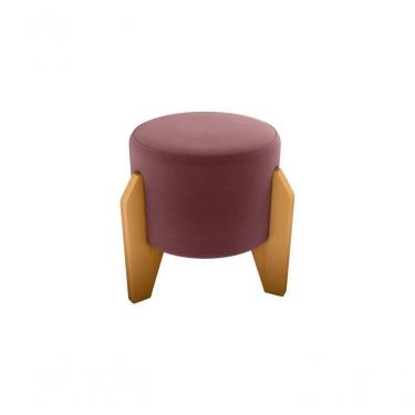 Imagem de Puff Decorativo Descanso Luxo Orginal Premium Veludo Rosê Matrix
