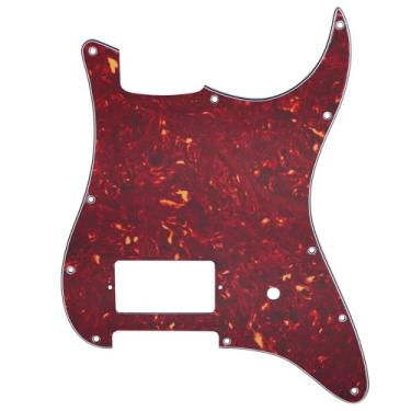 Imagem de Musiclily Pro 11 Furos Single Coberto Humbucker e Ranhura Potenciômetro Escudo para Guitarra EUA/México Fender Tom Delonge Strat Style, 4 camadas Vintage Tortoise