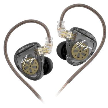 Imagem de Fones de ouvido KZ Merga intra-auriculares, fones de ouvido com fio de alta resluição, fones de ouvido KZ, 2 pinos, 3,5 mm, música esportiva, jogo, fone de ouvido para cantores de sistema (cabo preto,