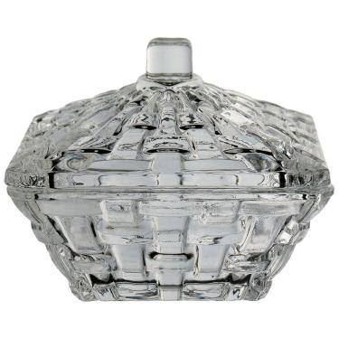 Imagem de POTICHE QUADRADO HOME&CO COM TAMPA VIDRO 5x7x7cm TRANSPARENTE BALEIRO