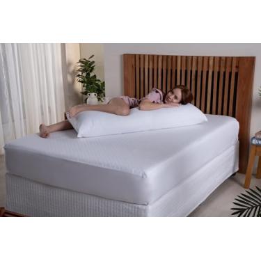Imagem de Travesseiro de Corpo Xuxão Branco Capa Percal 180 Fios Com Enchimento Em 100% Silicone