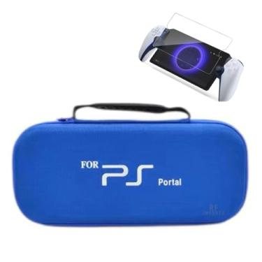 Imagem de Case Bag Bolsa Estojo de Transporte + Película Vidro Temperado Dureza 9H Compatível com Ps Portal (Azul)