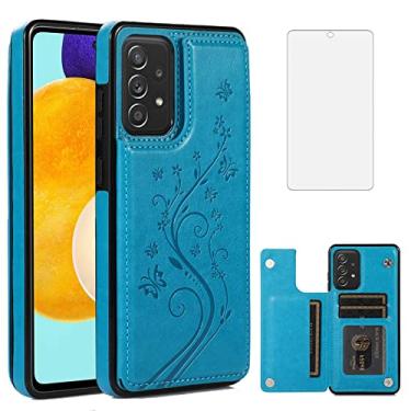 Imagem de Capa de telefone para Samsung Galaxy A53 5G 2022 com protetor de tela de vidro temperado porta-cartões carteira suporte flip acessórios de celular de couro Gaxaly A53 G5 Galaxies 53A SM A536U capas