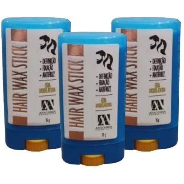 Imagem de 3UN Cera Modeladora Antifrizz 15g Hair Wax Stick Anaconda