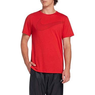 Imagem de Nike Camiseta masculina Dri-FIT Breathe de manga curta para treino (Unvrsty Rd/HTR/NGHT Marn, pequena)