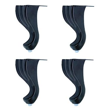 Imagem de Conjunto de 4 pernas de móveis, pernas de mesa de móveis, pé de suporte de sofá de móveis, pernas de suporte de armário de banheiro, tapete de borracha, seguro e silencioso (cor: preto, tamanho: 14,5