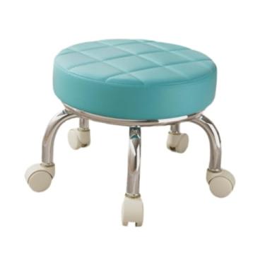Imagem de WeiLaiKeQi 360° Rotating Roller Stool Polia Banco Baixo Universal Swivel Rodízios Banco de Trabalho Doméstico para Garagem, Azul
