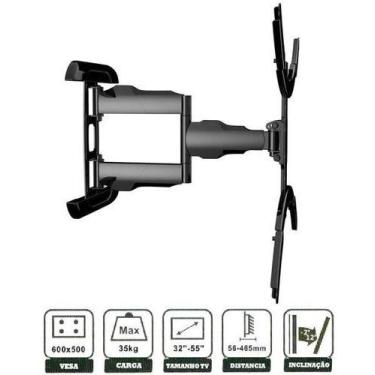 Imagem de Suporte Articulado banana Parede Tv - Led/lcd - 32  A 55 Cor Preto - S