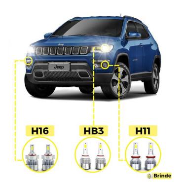 Imagem de Kit Ultra Led Jeep Compass 2017/2021 20000 Lúmens 6500k - Fx Automotiv