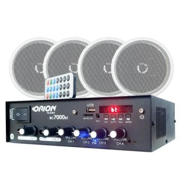 Imagem de Kit Som Residencial Amplificador + 4 Caixas De Som Orion 70w