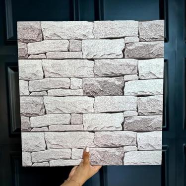 Imagem de Kit 10 Placas Isopor Tijolinho Textura Efeito 3D Relevo Decoração Parede (Textura 03)