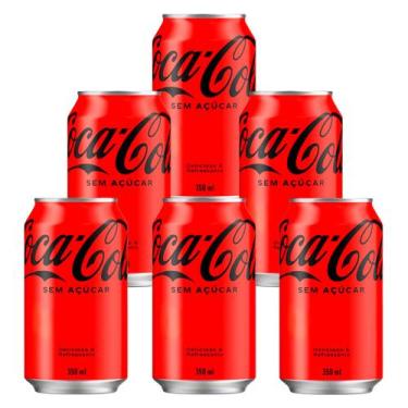 Imagem de Refrigerante Coca-Cola Zero Lata 350ml 6 Unidades - Coca Cola
