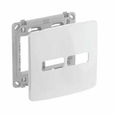 Imagem de  compose placa + suporte 4x4 2 posições branca  - weg