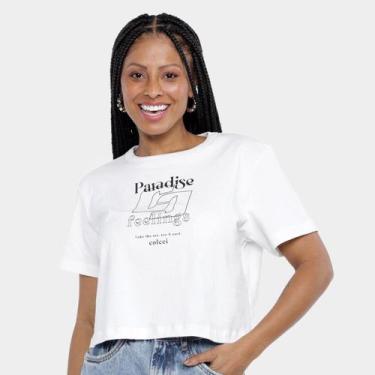 Imagem de Camiseta Colcci Paradise Feelings Feminina, Branco, G