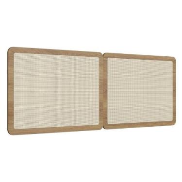 Imagem de Cabeceira Cama Casal e Queen Pés Madeira Arlo A10 Palinha Hanover - Mp