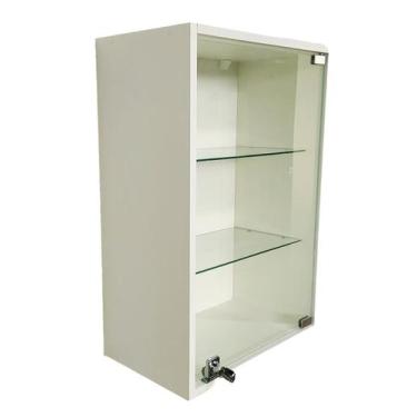 Imagem de Vitrine Expositor Prateleira Porta Vidro Fechadura 44x64  - SR FABRICA