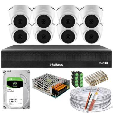 Imagem de Kit 8 Câmeras 1220D C/ Audio DVR Intelbras MHDX 3008c C/HD 2TB