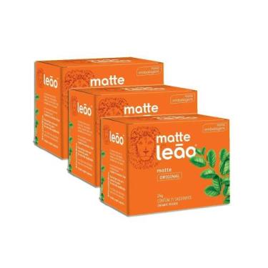 Imagem de Chá Matte Original Com 15 Saquinhos -Kit 3 - Leão Alimentos