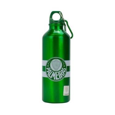 Imagem de Garrafa Alumínio Com Prendedor 500Ml - Palmeiras - Mileno, Alumínio, V