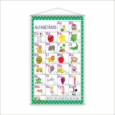 Imagem de Banner Escolar Pedagógico - Alfabetário Cursivo 120X65Cm - Plimshop