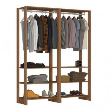 Imagem de Closet Modulado 2 Peças com 2 Cabideiros e 3 Nichos Yes - Nova Mobile