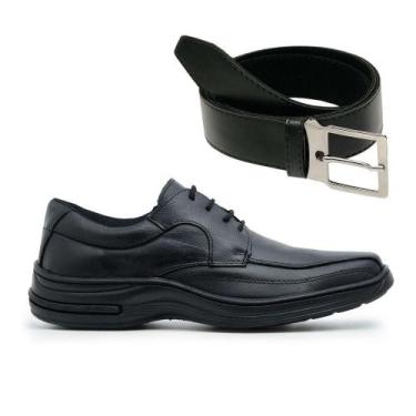 Imagem de Kit Sapato Social Masculino Confortável Couro Legitimo Ortopédico Cada