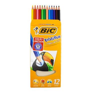 Imagem de Lápis de Cor 12 Peças Bic Volta Aula Escolar
