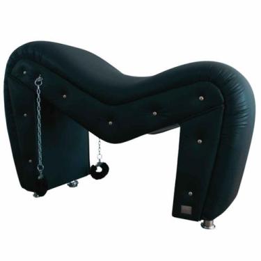 Imagem de Poltrona Cavalinho Decorativa Cadeira Quarto Namoradeira Preta Al - De