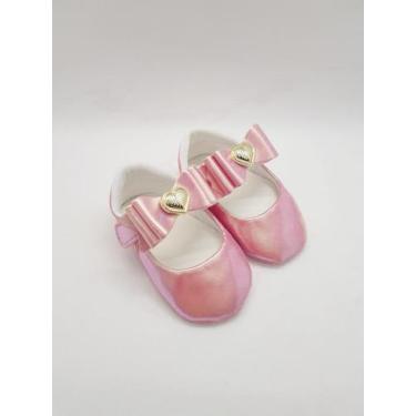 Imagem de Sapatilha Infantil Holográfica Menina com Laço e Coração - Ticos Baby,
