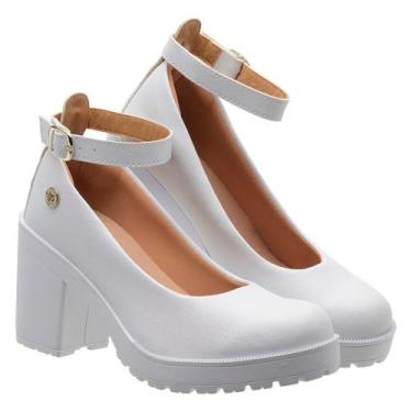 Imagem de Sapato Boneca Scarpin Feminino Tira Tornozelo Removível Salto Baixo Tr