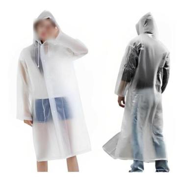 Imagem de Kit 2 Capa De Chuva Reforçada Transparente Impermeável EVA, Transparen
