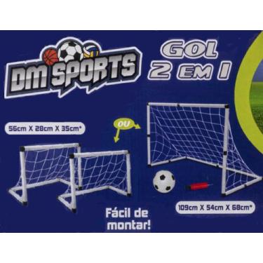 Imagem de Kit Brincadeira De Golzinho Mais Bola E Bomba - DM Toys