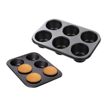 Imagem de Forma Para Cupcake Antiaderente Aço Carbono 26,5x18 Cm - FWB