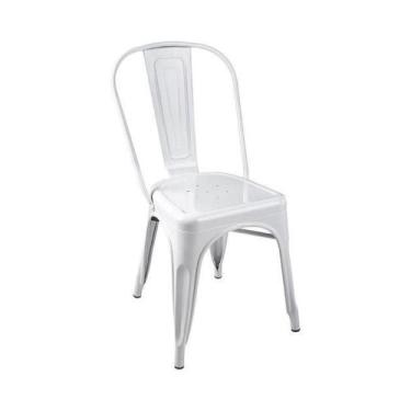 Imagem de Cadeira Fixa Design Tolix Metal Pelegrin PEL-1518 Branca