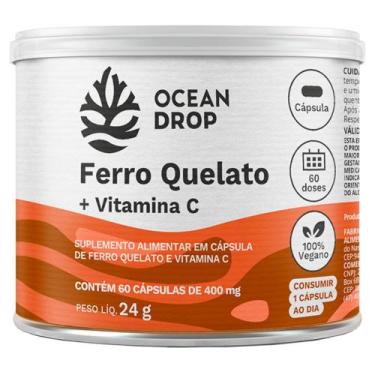 Imagem de Ferro Quelato Vitamina C 60 caps 400mg - Ocean Drop