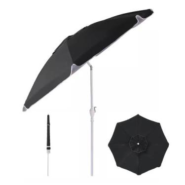 Imagem de Ombrelone Maresias Bagum 2,5m Alumínio Articulado Com Manivela Preto -
