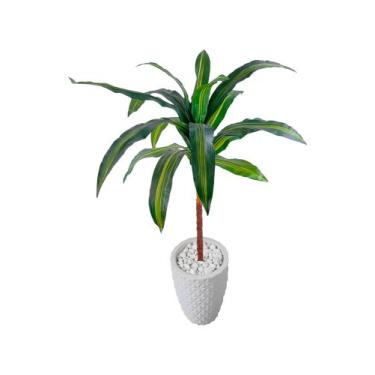 Imagem de Dracena Planta Artificial Muda Variegata Vaso Decorção - Flor de Menti