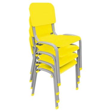 Imagem de Kit 4 Cadeiras Infantil Polipropileno LG flex Reforçada Empilhável WP 