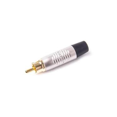 Imagem de Conector Rean RF2C-AU-0 RCA Cabo Nickel Contato Gold Preto 14925