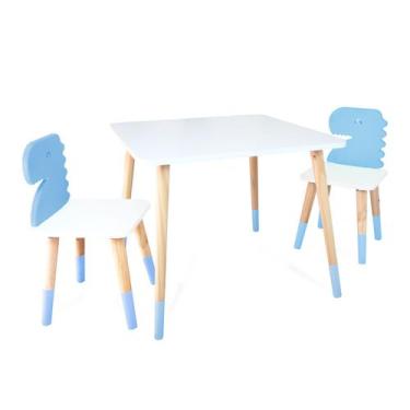 Imagem de Kit Mesa e 2 Cadeiras Infantil Dinossauro - Eita Casa Perfeita, Azul C