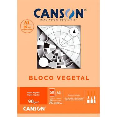 Imagem de Bloco Papel Vegetal A3 29,7x42cm Canson 90g 50 Folhas