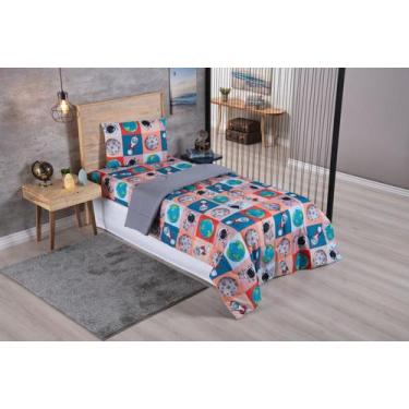 Imagem de Kit Edredom Solteiro Infantil Astronauta 3 peças - Alegria - Lux Enxov