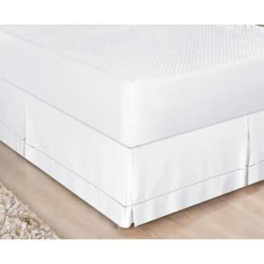 Imagem de Saia Para Cama Box King Ponto Palito 180 Fios Várias Cores Branco, Caq