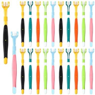 Imagem de Vesici 20 escovas de dentes para cães de 18 cm, escova de dentes de 3 lados, escova de dentes de gato, escova de limpeza de dentes para animais de estimação, adequada para a maioria dos animais de