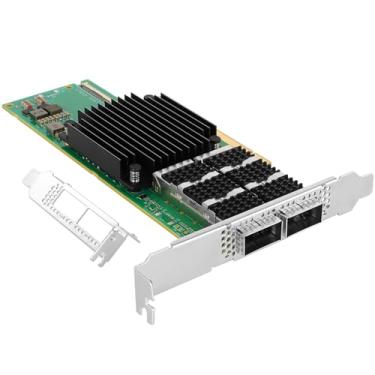 Imagem de Vogzone Placa de rede inteligente Ethernet de 200 Gb com chipset Mellanox ConnectX-6 Dx, PCIe 4.0 x16 com Infiniband QSFP56 x 200 GB, compare com NVIDIA Mellanox MCX653106A-HDAT-SP InfiniBand/VPI