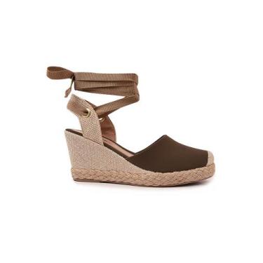 Imagem de Anabela Espadrille de Amarrar Feminina Sandália Clássica Casual Macera